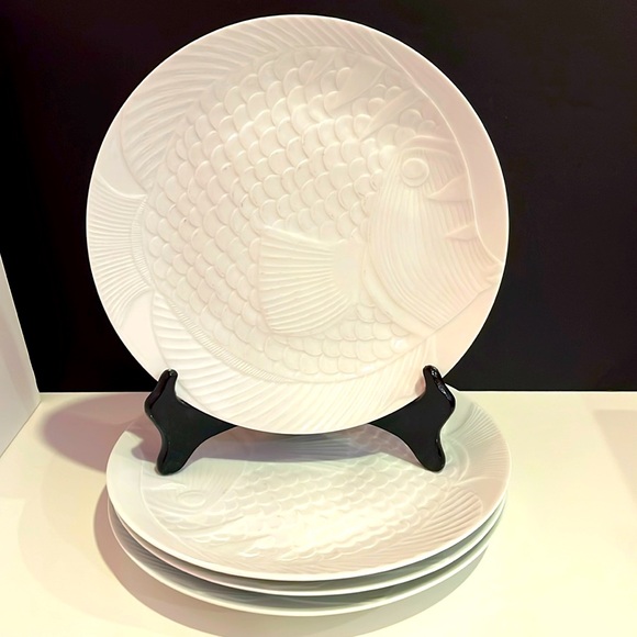DANSK Fish Dinner Plates (Four) - Picture 1 of 11